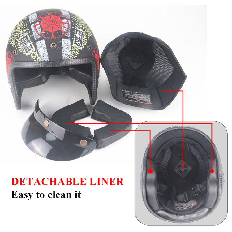DOT Approved Half Face Protect Motocross Motorcycle Helmets With Goggles