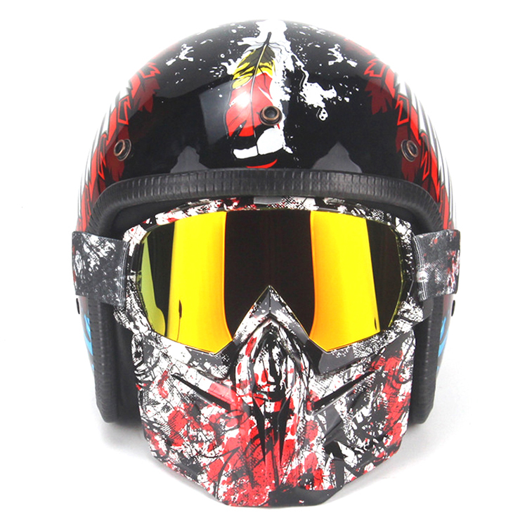 DOT Approved Half Face Protect Motocross Motorcycle Helmets With Goggles