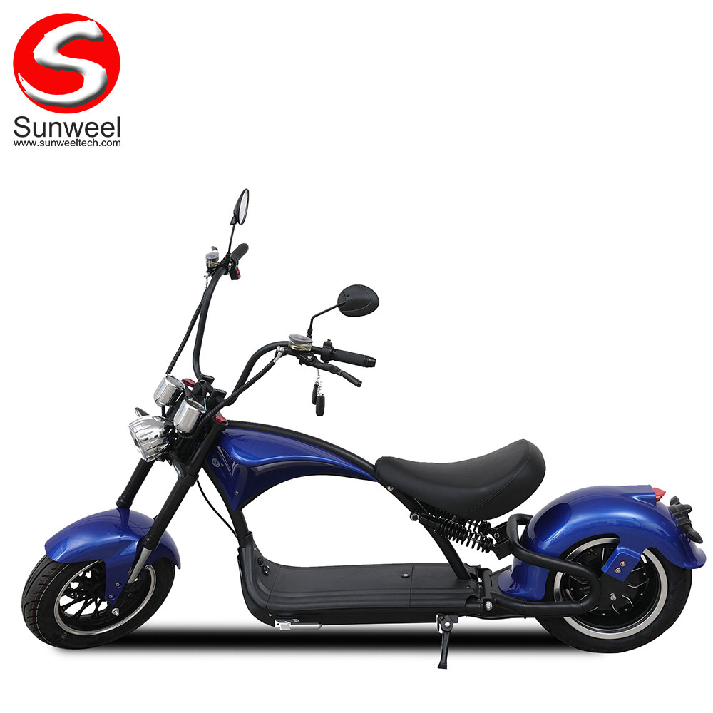 Holland Warehouse M1P EEC COC 60V 2000W 20Ah Fat Tire Chopper Electric Scooter