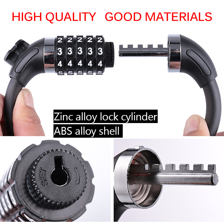 Anti-theft Bicycle Lock Mountain Bike Chain Cable Lock Fixed Password